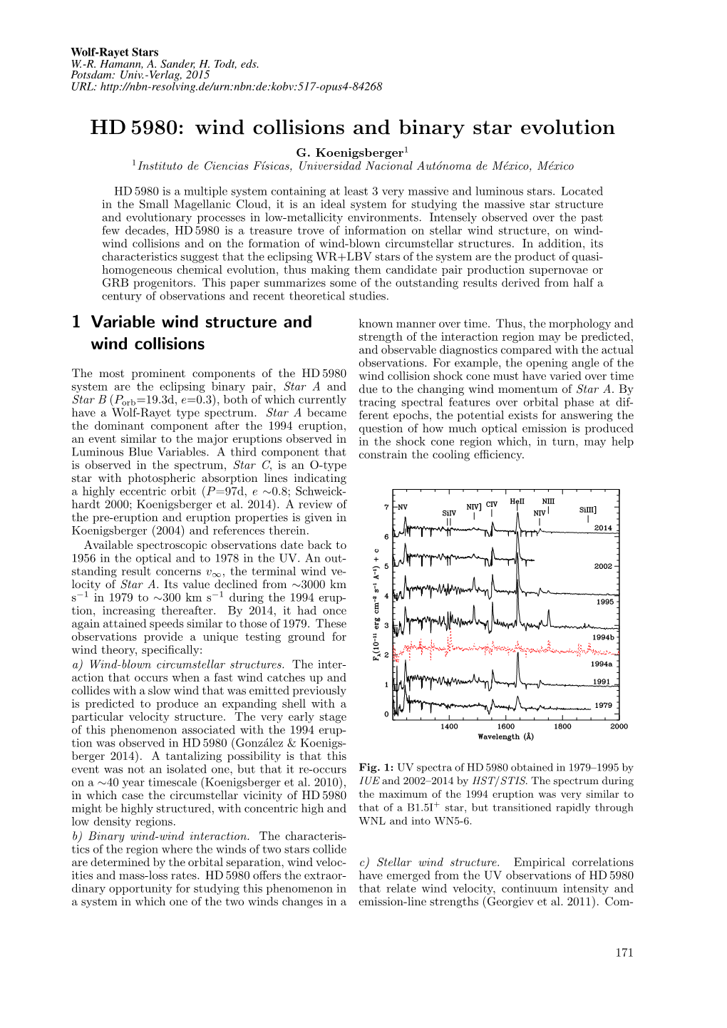 HD 5980: Wind Collisions and Binary Star Evolution G