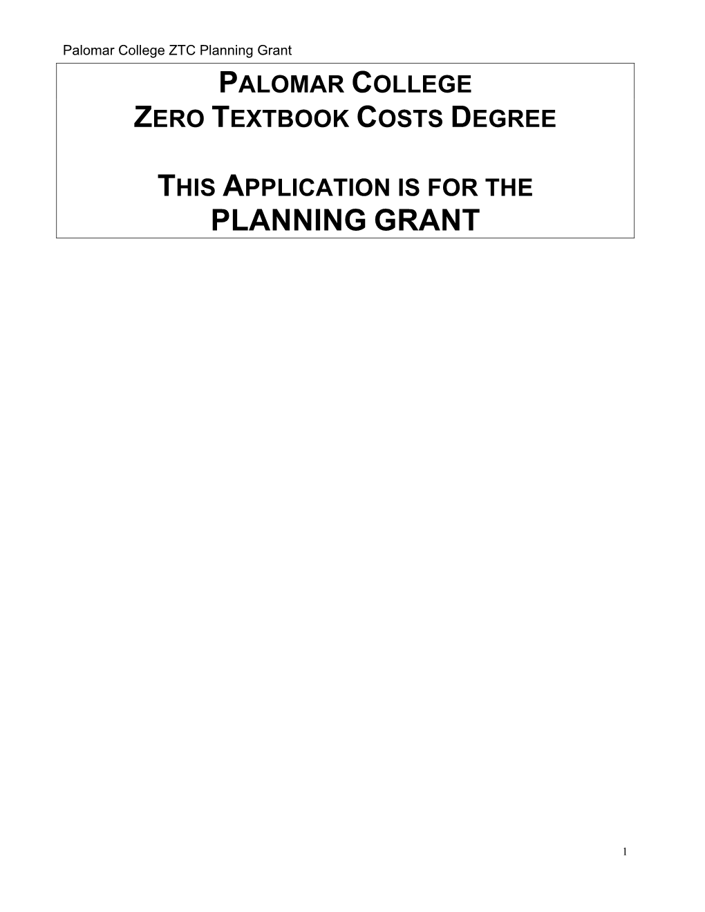 ZTC Planning Grant Proposal