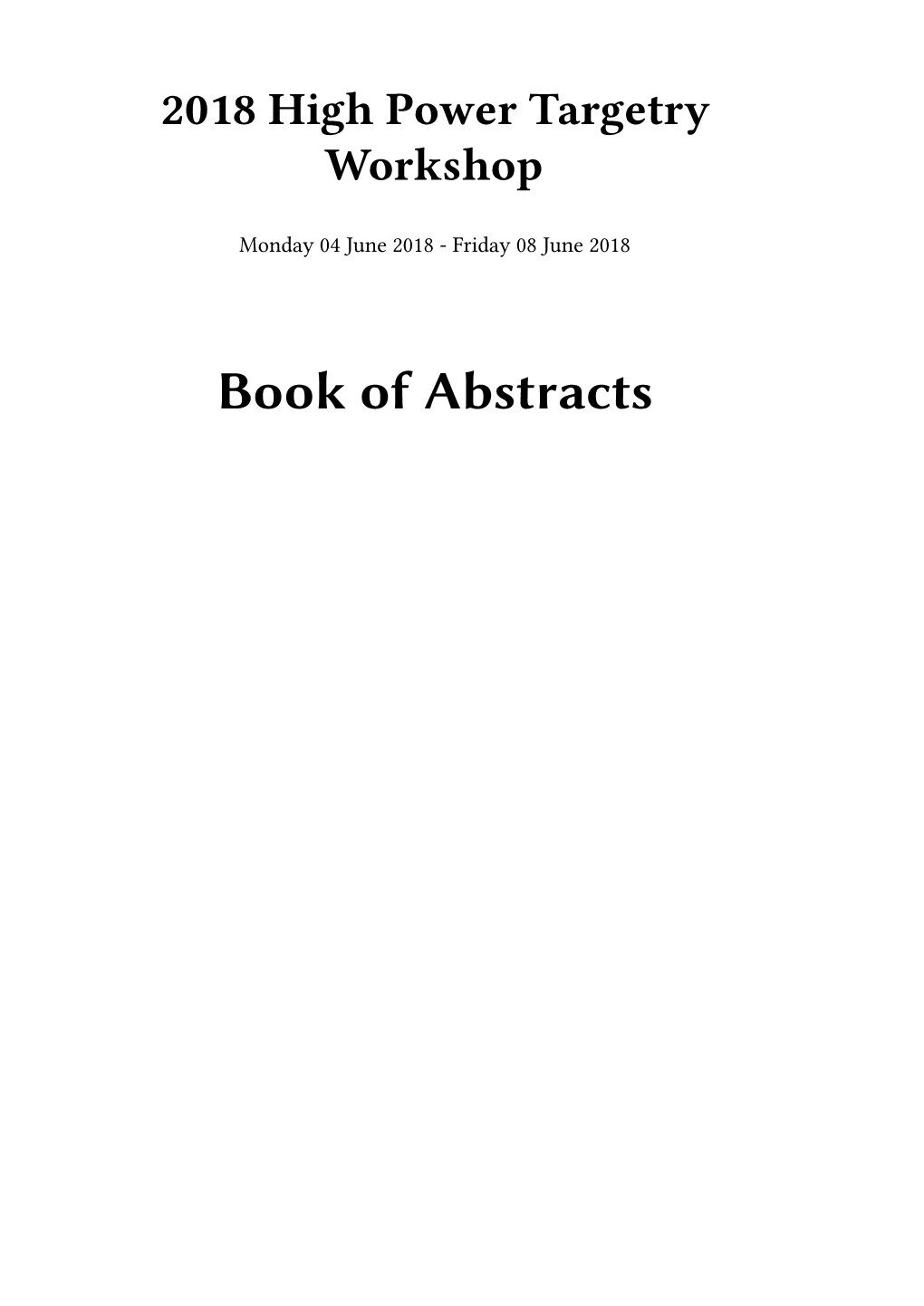 Book of Abstracts