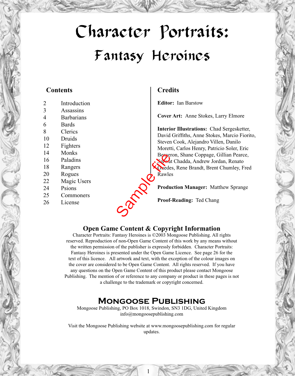 Character Portraits: Fantasy Heroines