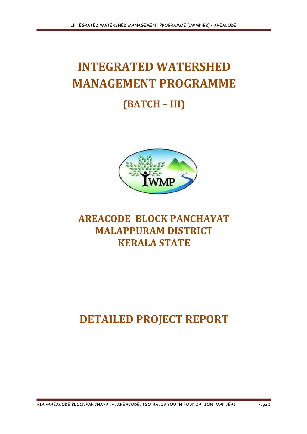 Integrated Watershed Management Programme (Iwmp-B2) – Areacode