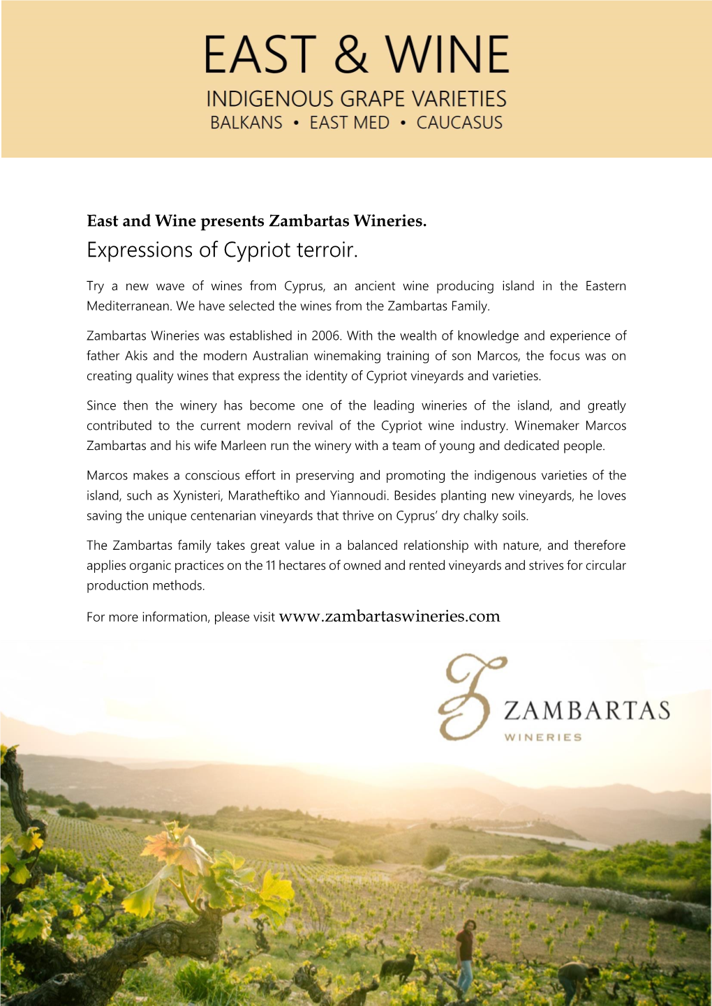 East Wine – Zambartas Pre-Ordersheet