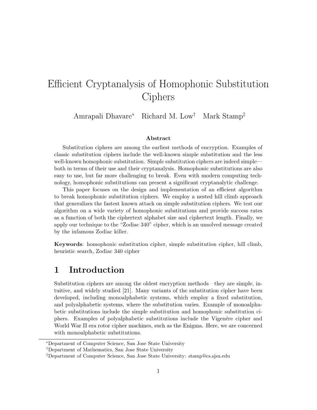 Efficient Cryptanalysis of Homophonic Substitution Ciphers