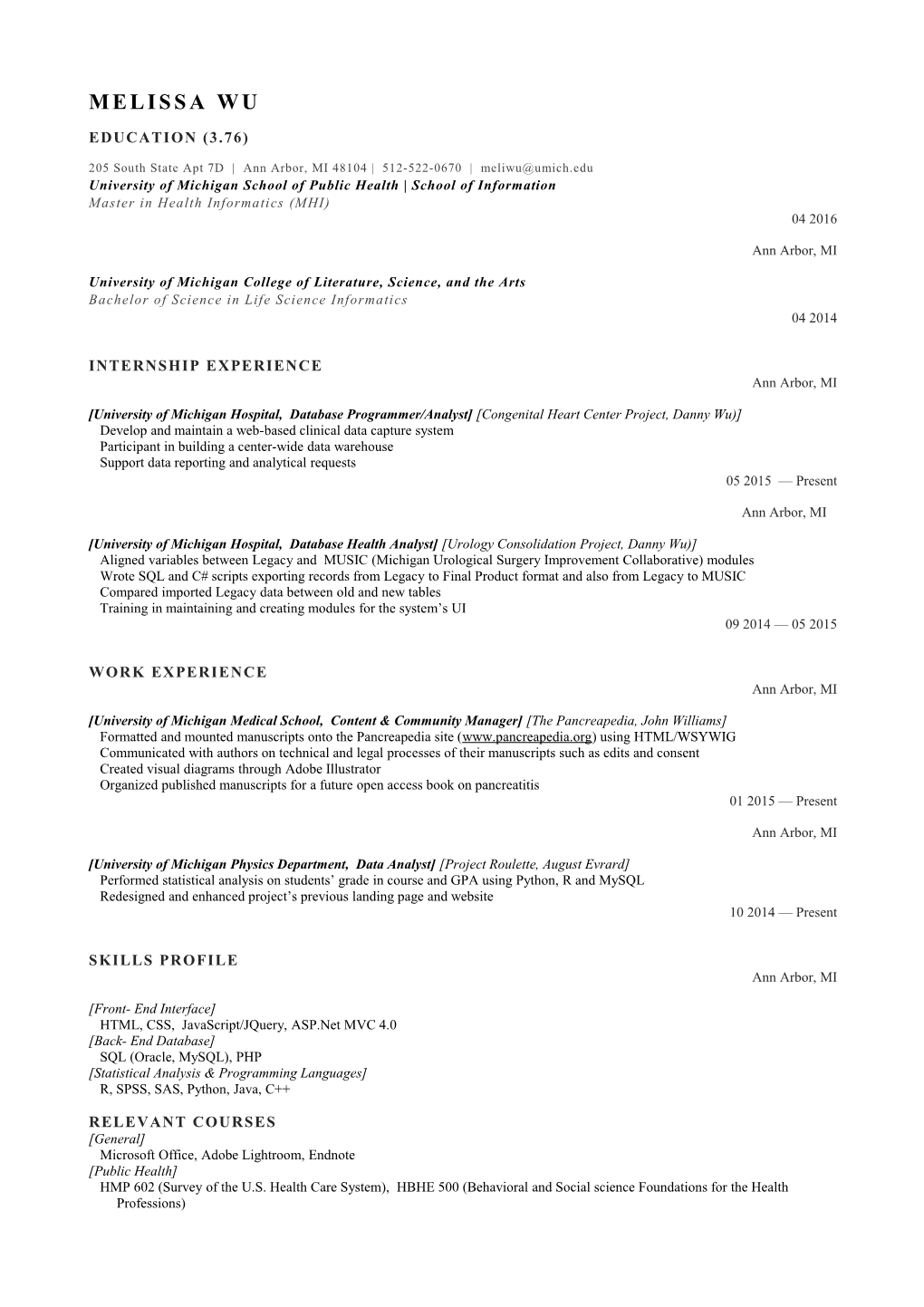 Chronological Resume (Minimalist Design)