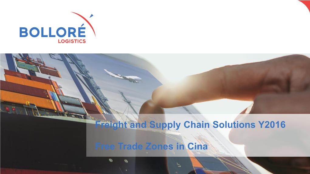 Freight and Supply Chain Solutions Y2016 Free Trade Zones in Cina