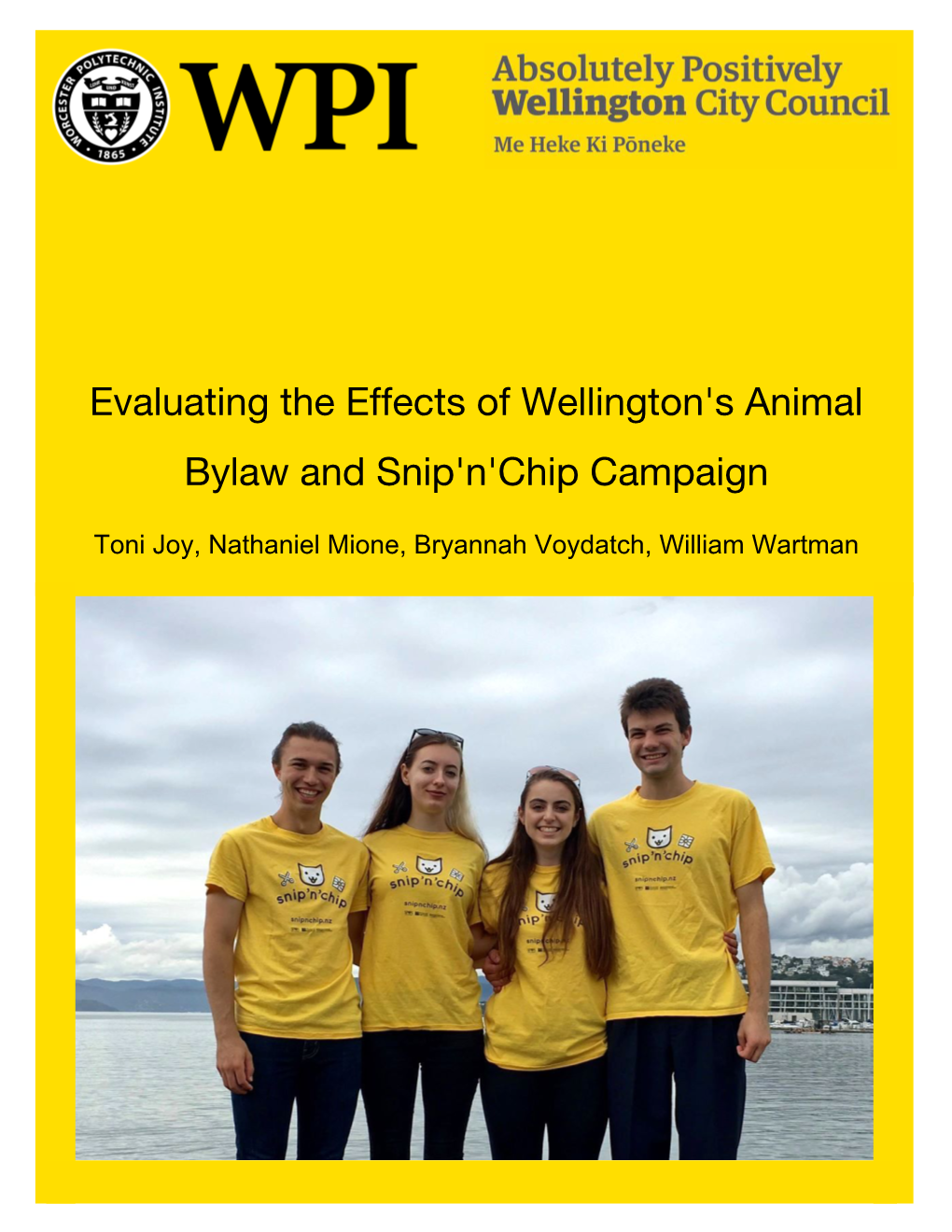 Evaluating the Effects of Wellington's Animal Bylaw and Snip'n'chip Campaign