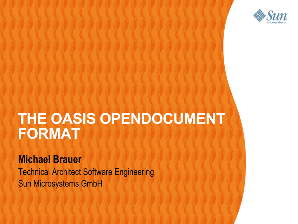 The Oasis Opendocument Format