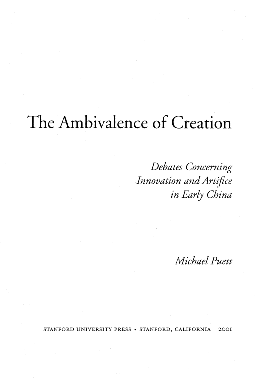 The Ambivalence of Creation