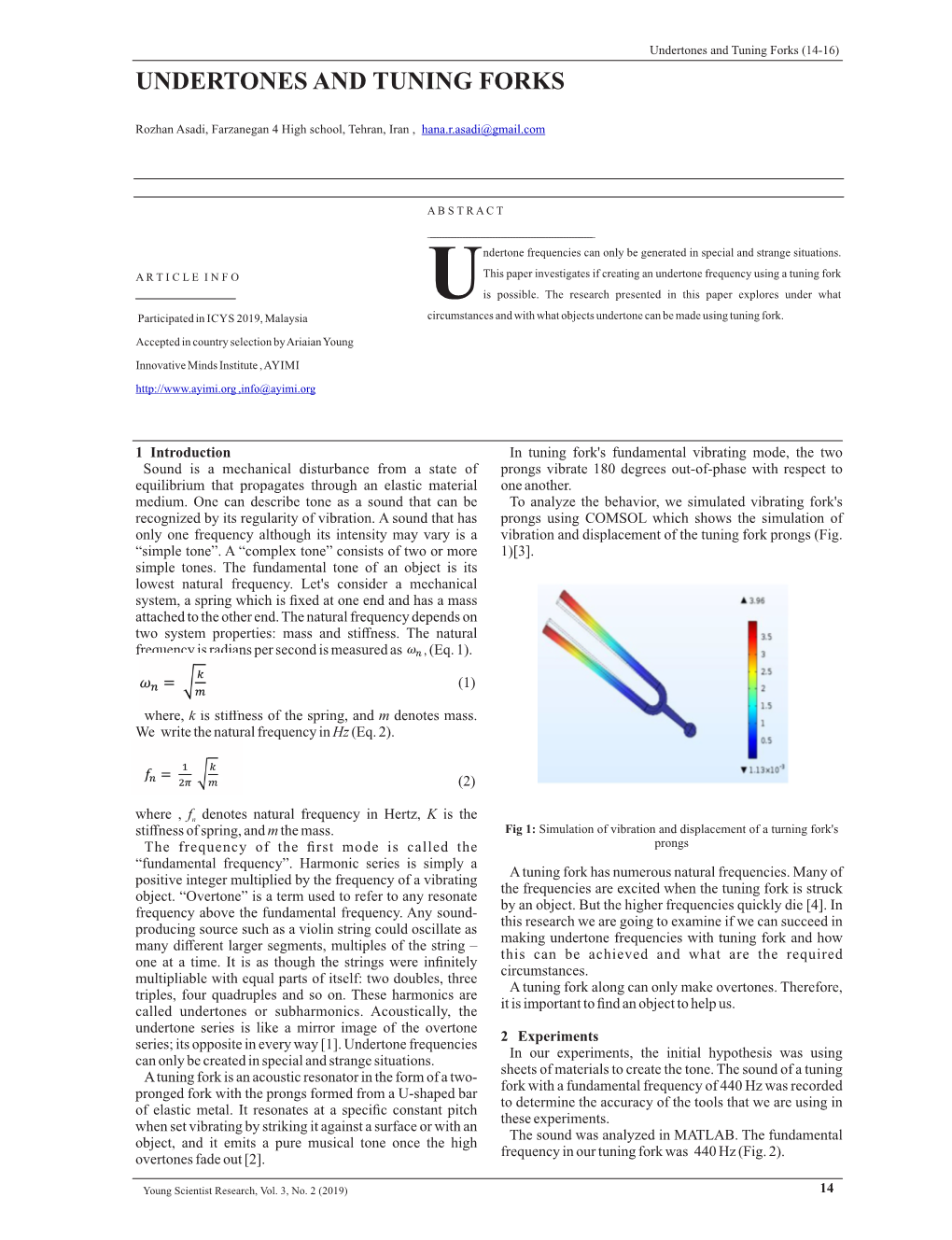 Undertones and Tuning Forks (14-16) UNDERTONES and TUNING FORKS