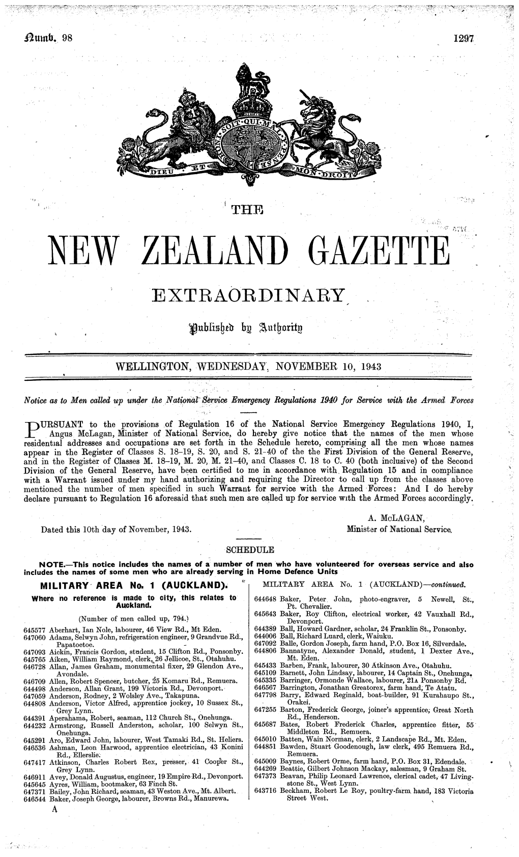 THE ·Ww , ZEALAND GAZETTE Fno. 98