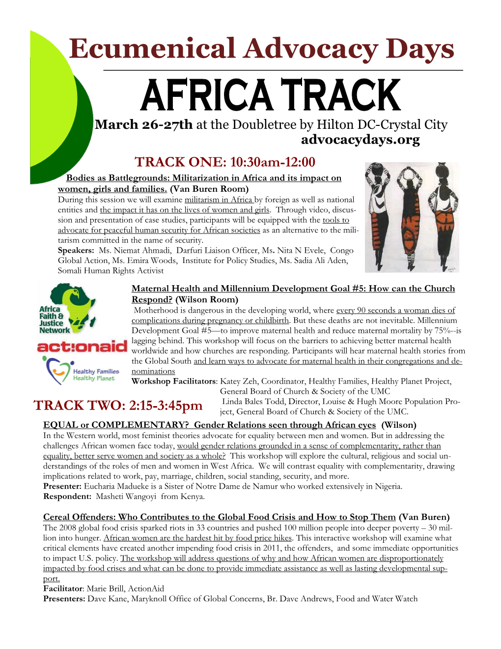 Africa Track Plenary: 4:30-6:00Pm