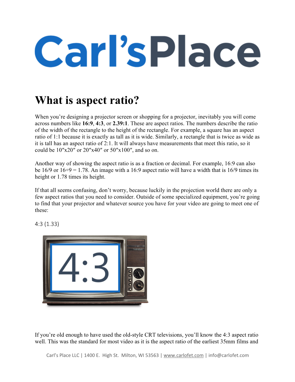 What Is Aspect Ratio?