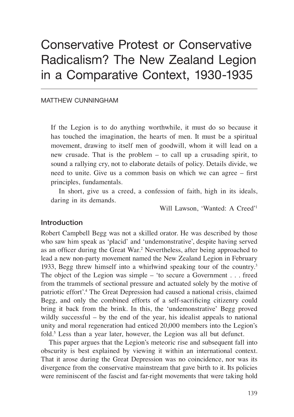 Conservative Protest Or Conservative Radicalism? the New Zealand Legion in a Comparative Context, 1930-1935