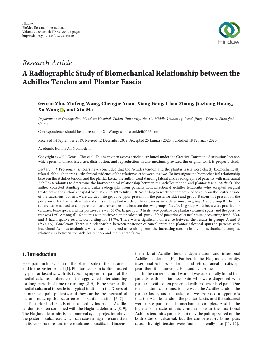 A Radiographic Study of Biomechanical Relationship Between the Achilles Tendon and Plantar Fascia