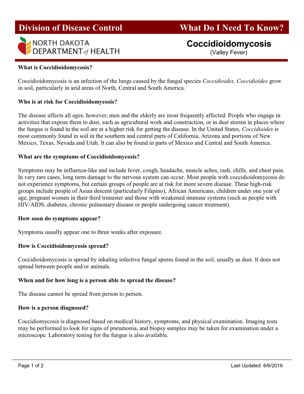 Coccidioidomycosis (Valley Fever)