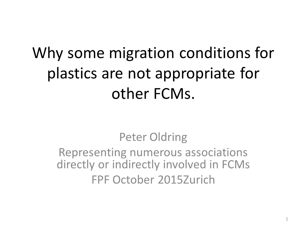 Why Migration Conditions in 10/2011 (PIM)