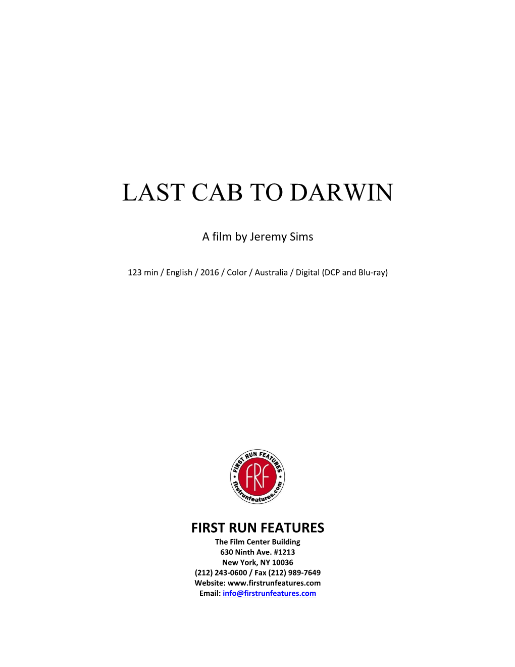 Last Cab to Darwin