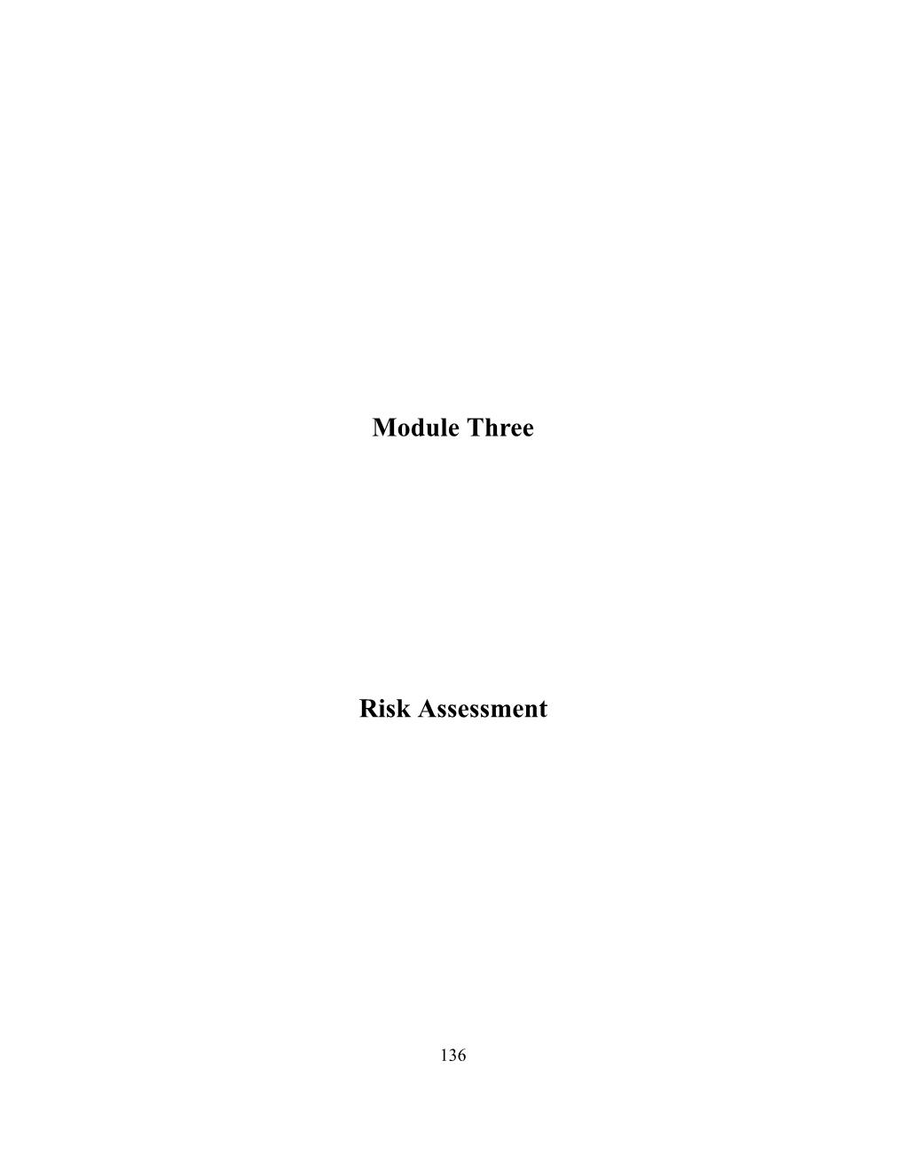 Module Three Risk Assessment