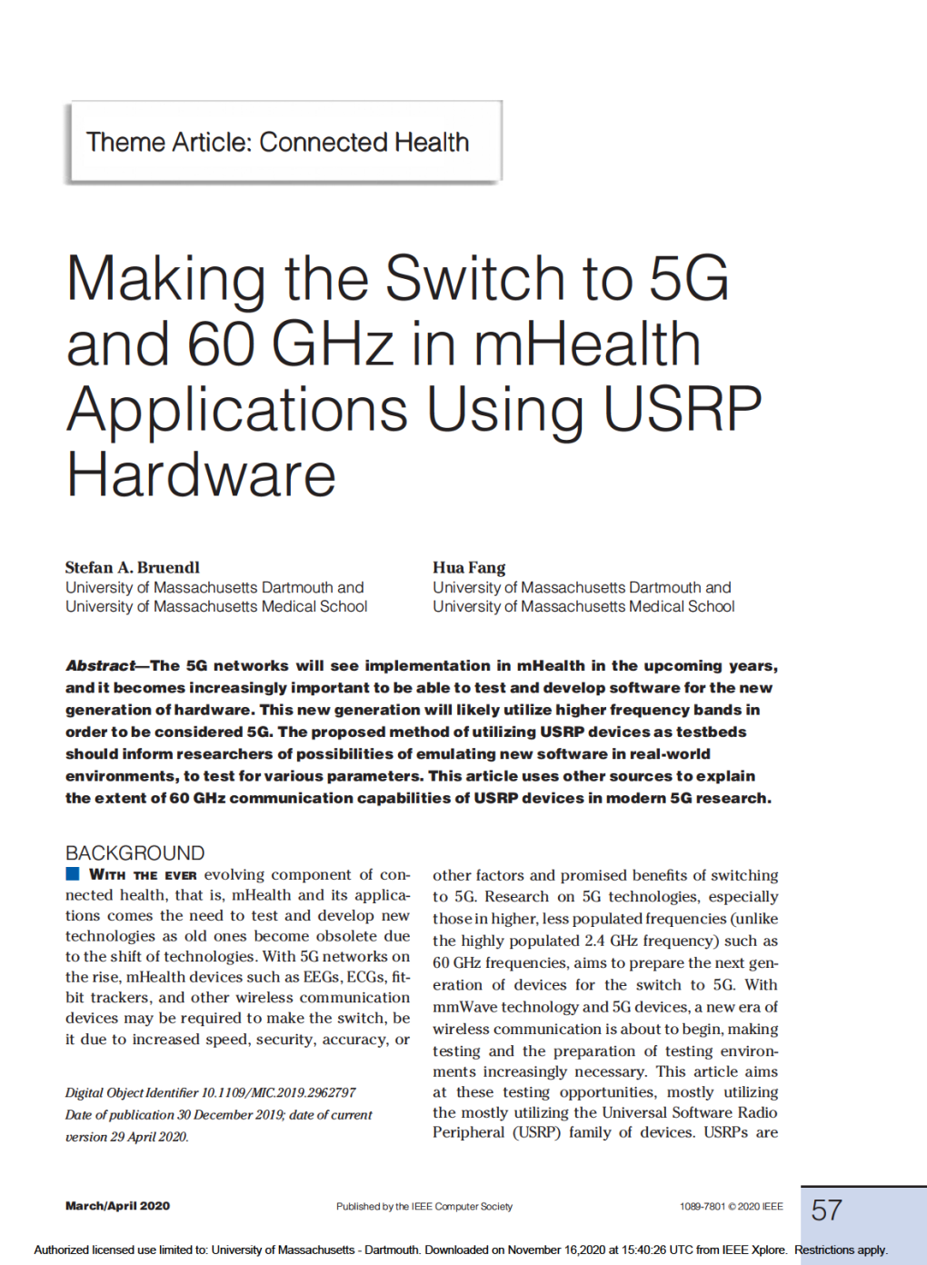 Making the Switch to 5G and 60 Ghz in Mhealth Applications Using