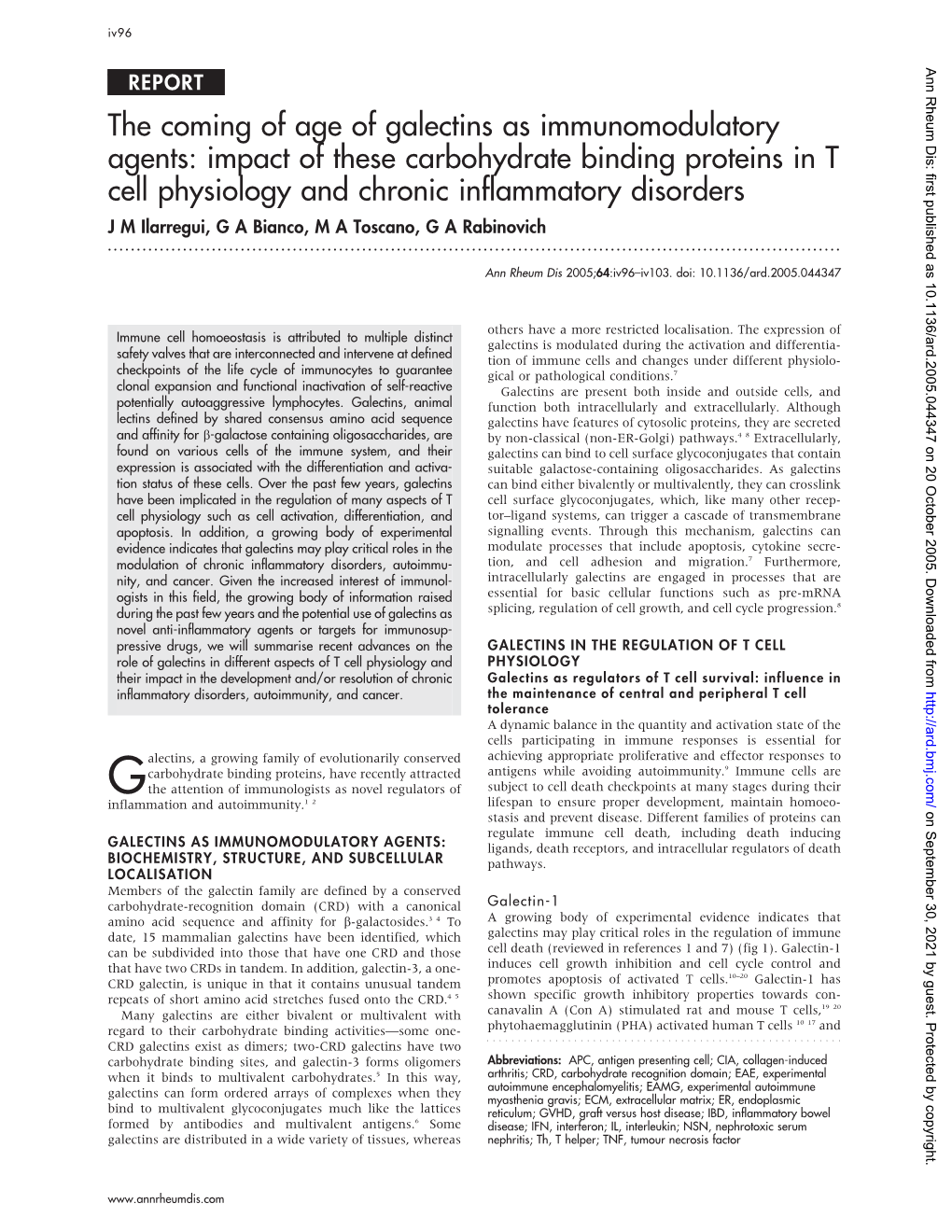 The Coming of Age of Galectins As Immunomodulatory Agents