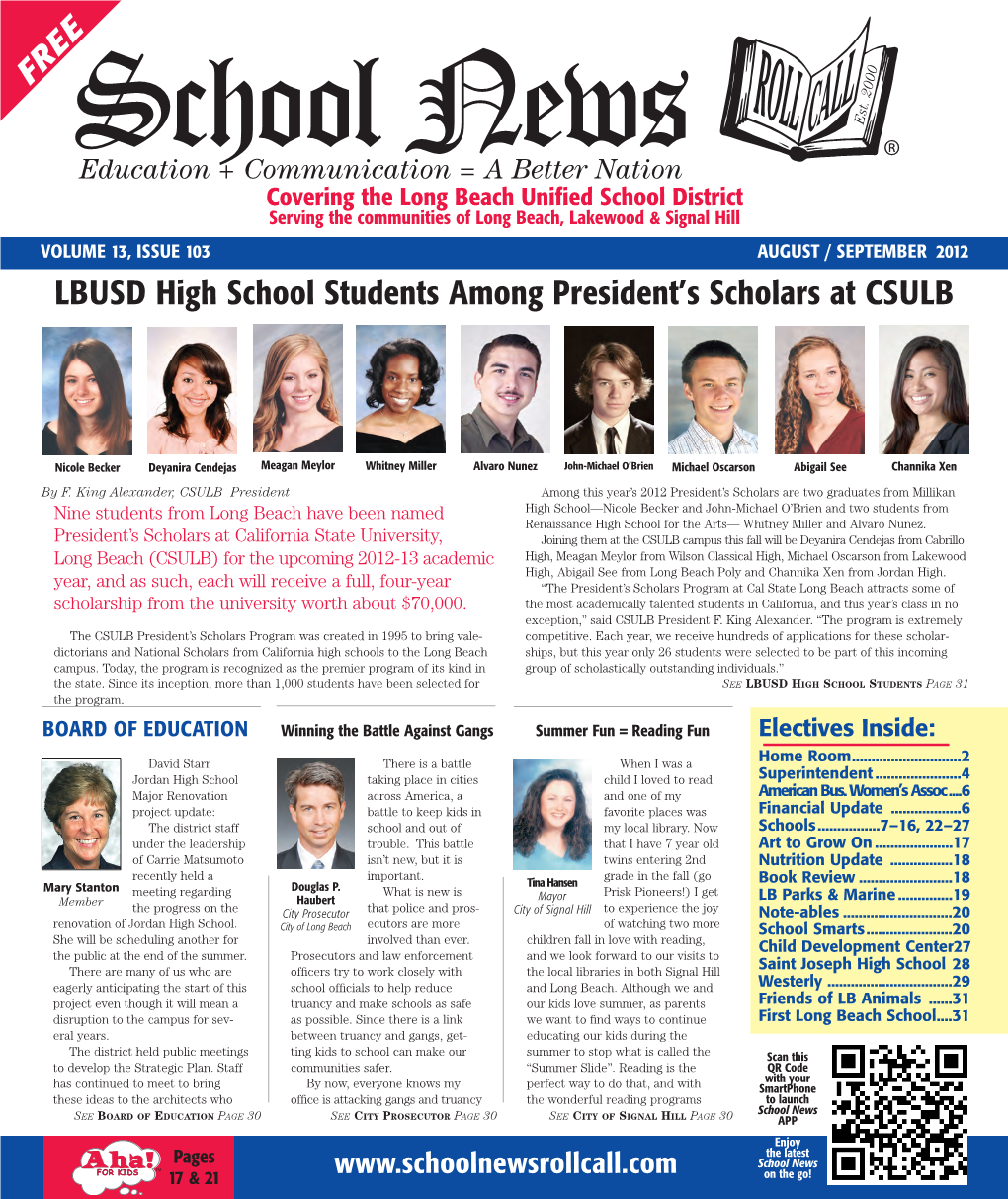 Covering the LONG BEACH UNIFIED SCHOOL DISTRICT