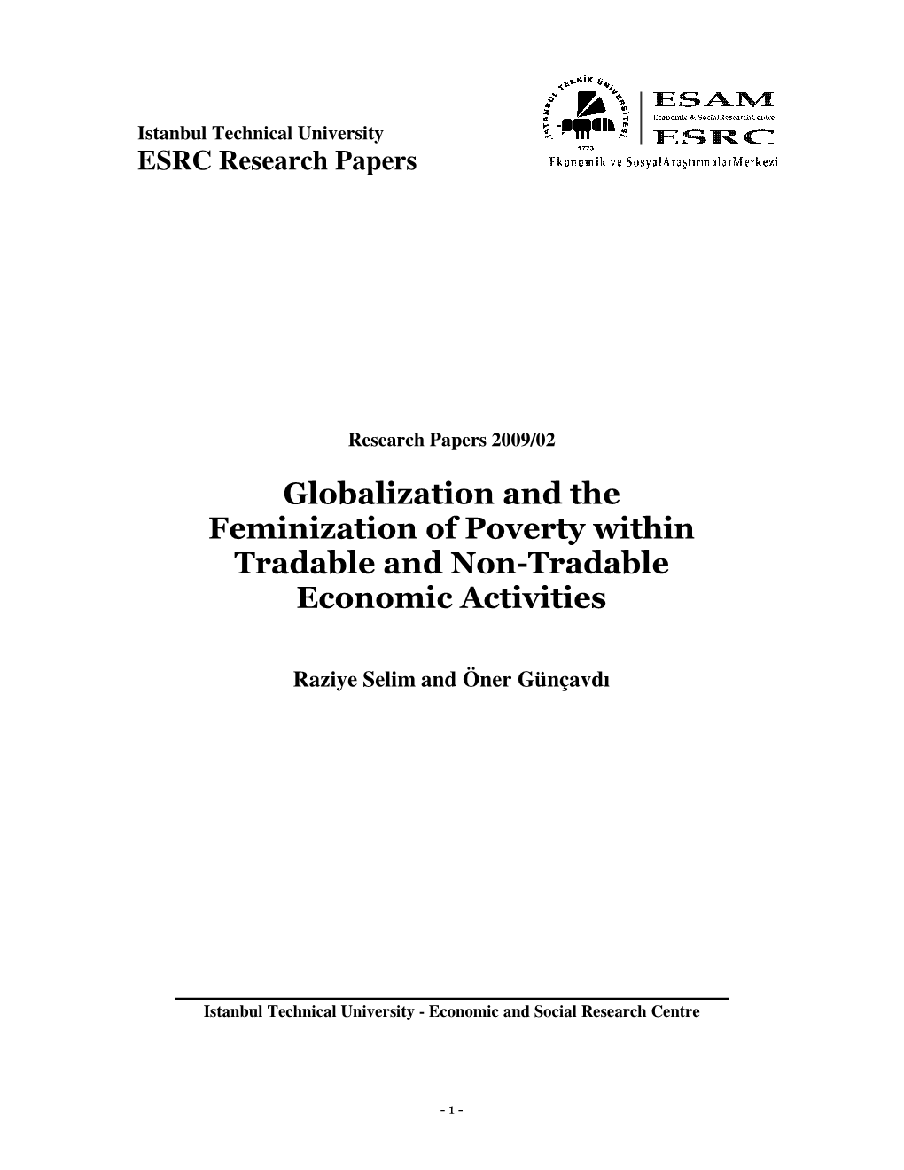 Globalization and the Feminization of Poverty Within Tradable and Non-Tradable Economic Activities