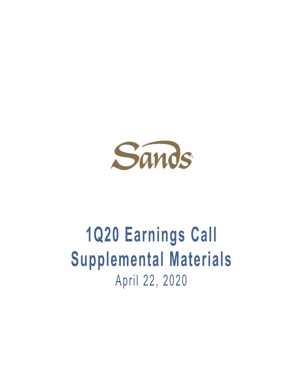 1Q20 Earnings Call Supplemental Materials April 22, 2020 Index – 1Q20 Supplementary Materials