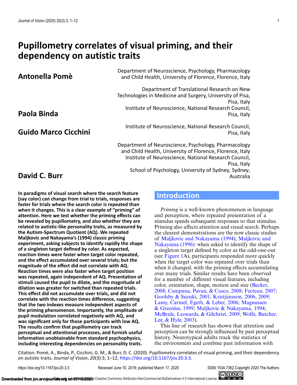 Pupillometry Correlates of Visual Priming, and Their Dependency on Autistic Traits