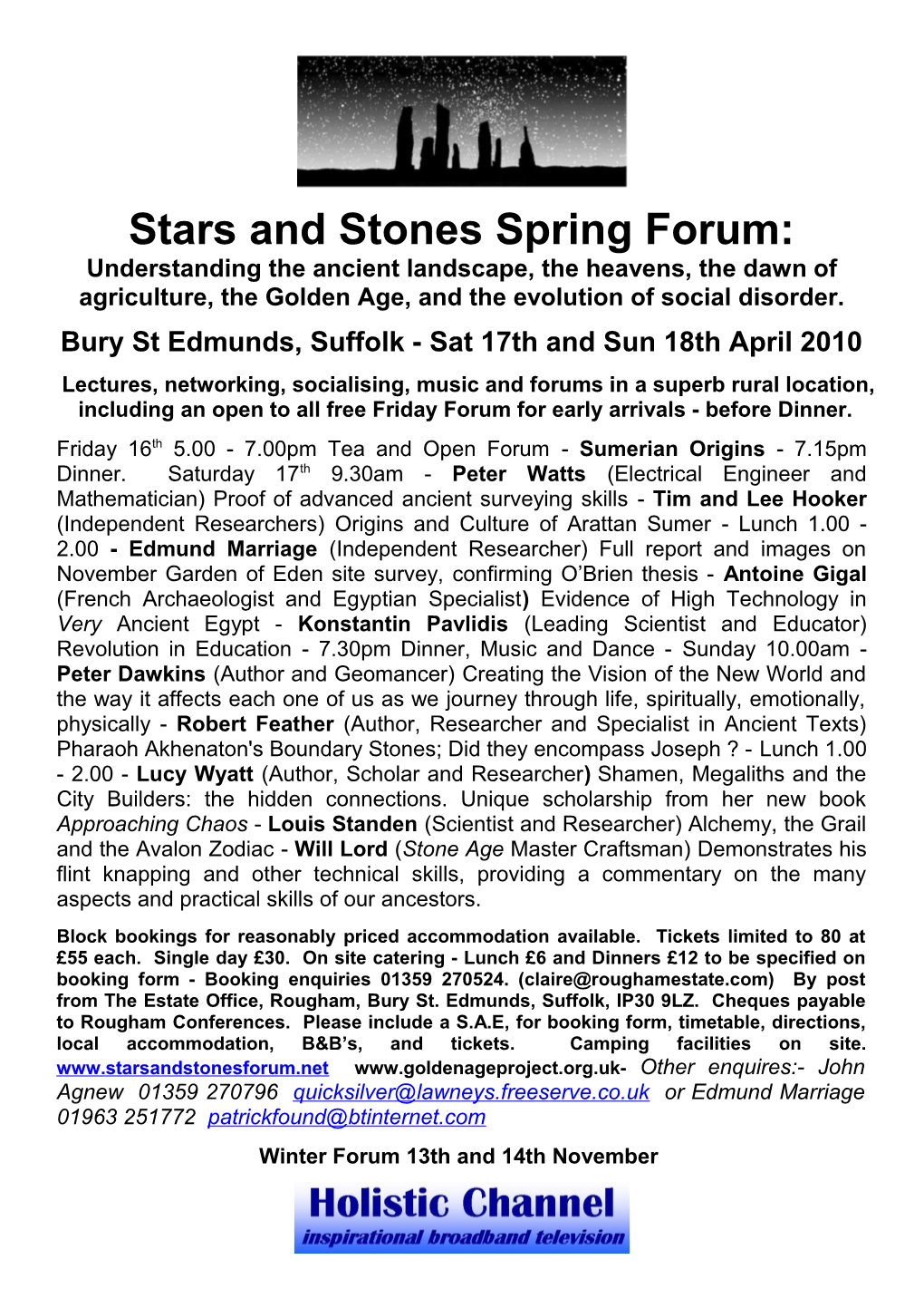 Stars and Stones Spring Forum