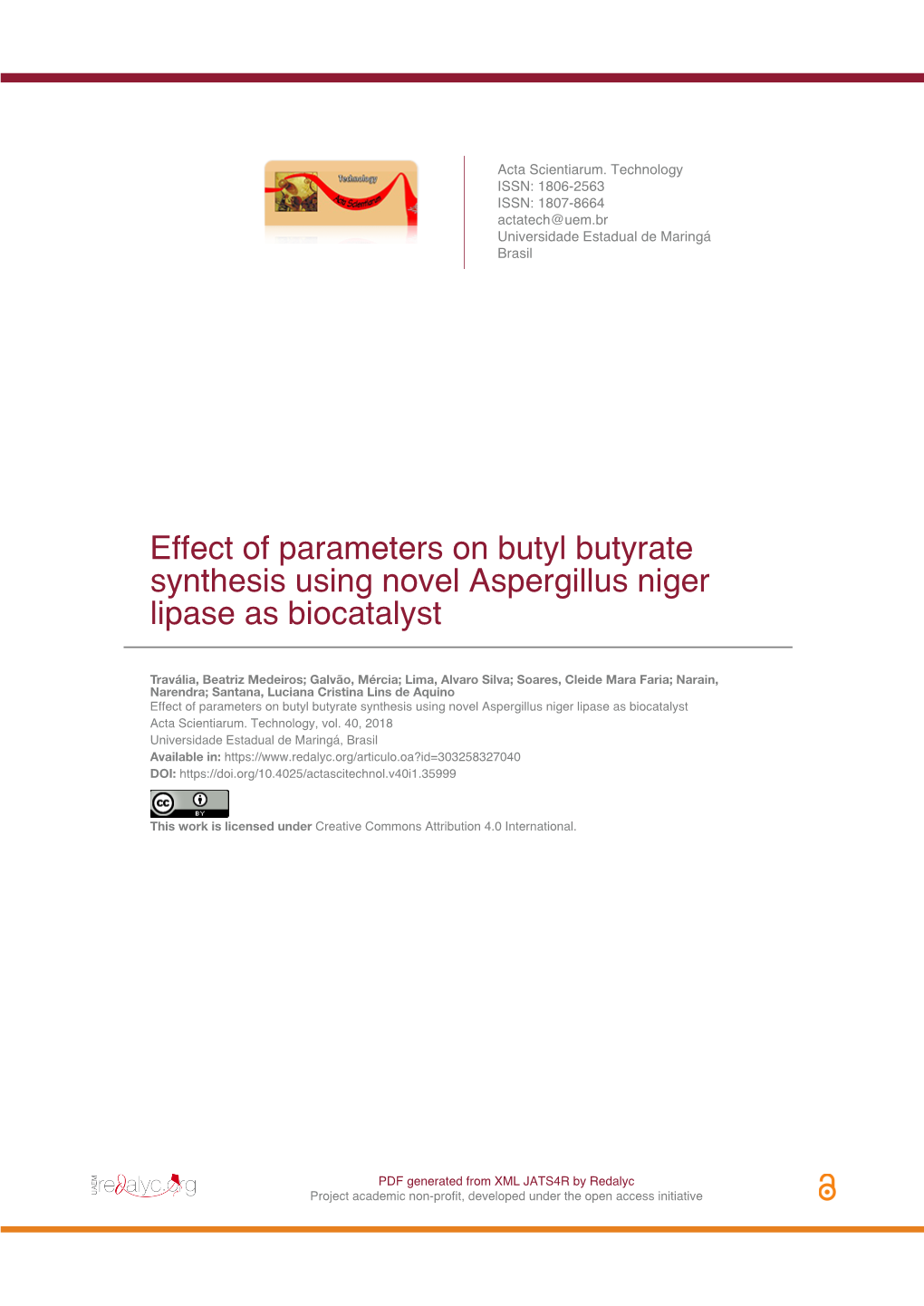 Effect of Parameters on Butyl Butyrate Synthesis Using Novel Aspergillus Niger Lipase As Biocatalyst