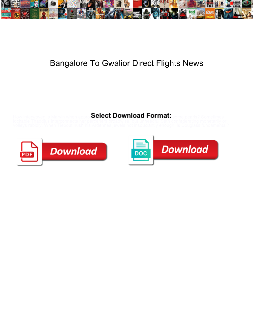 Bangalore to Gwalior Direct Flights News