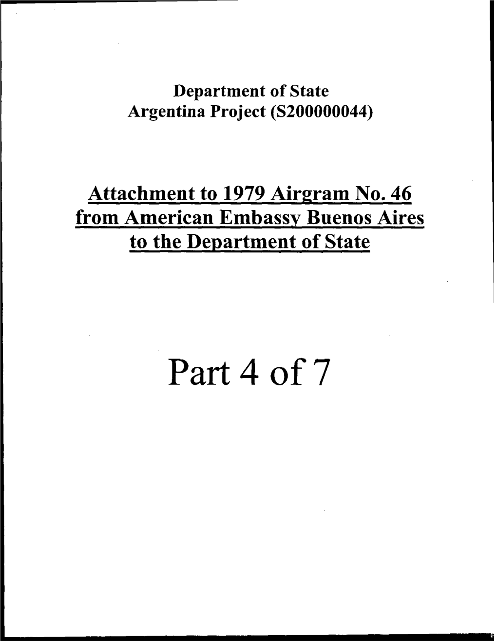 Department of State Argentina Project (S200000044)