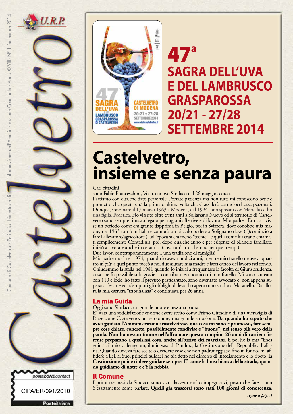 Castelvetro, Insieme E Senza Paura Continua Da Pag