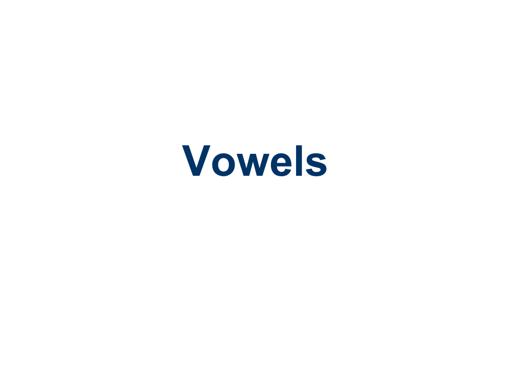 Cardinal Vowels