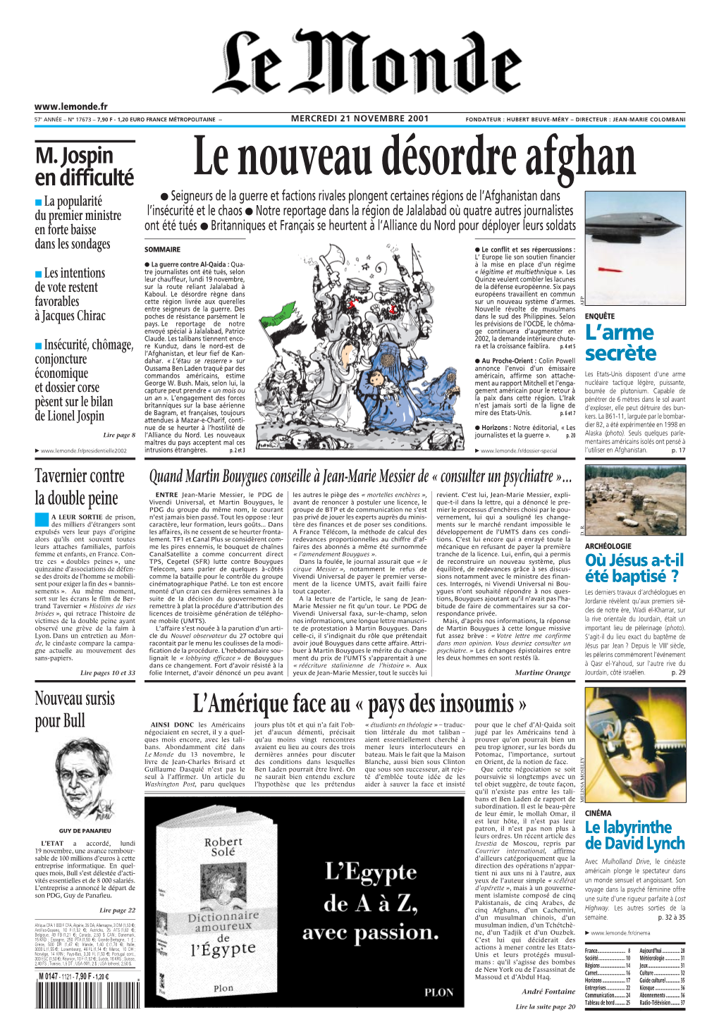 LE MONDE/PAGES<UNE>