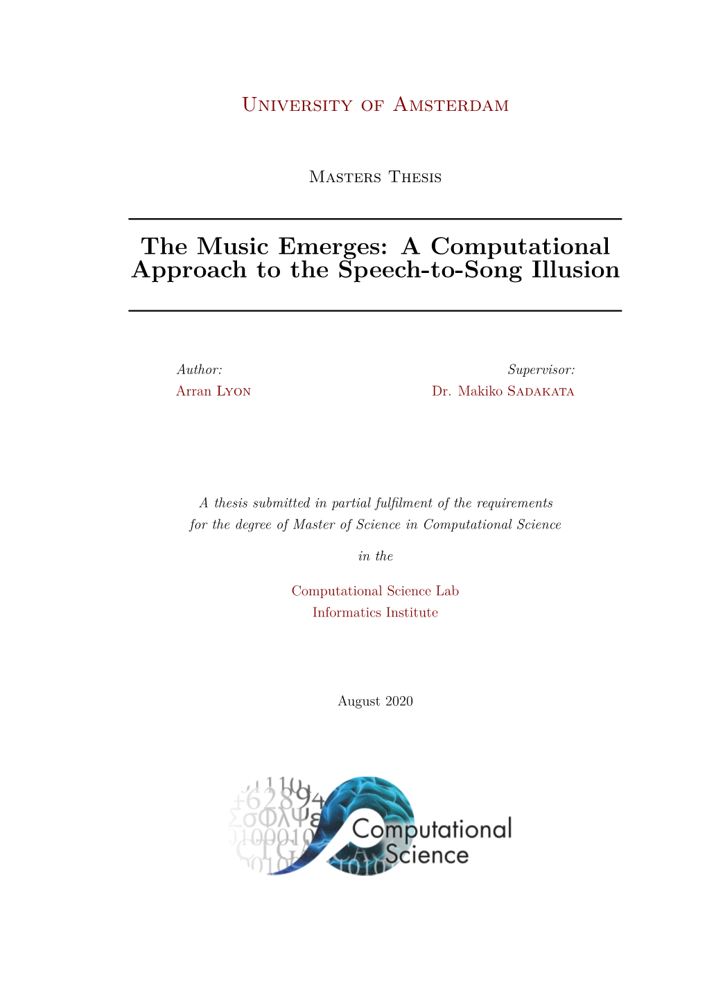 The Music Emerges: a Computational Approach to the Speech-To-Song Illusion