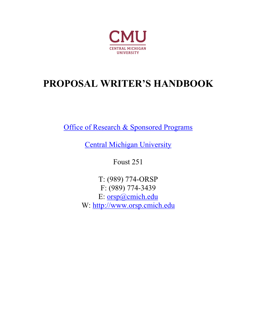 Proposal Writer's Handbook