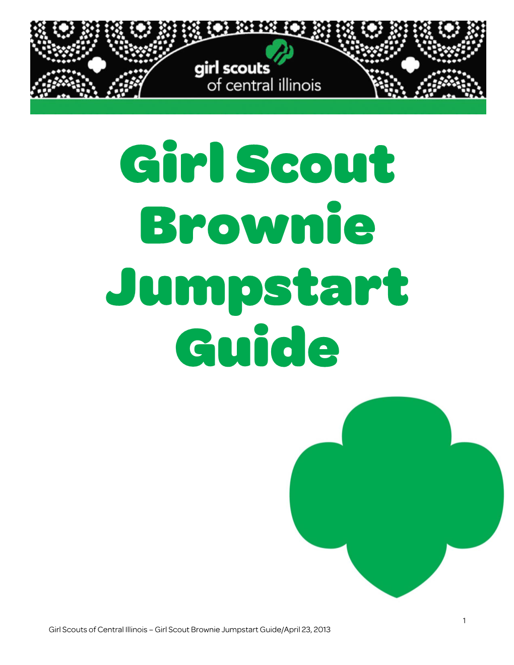 Girl Scout Brownie Jumpstart Guide