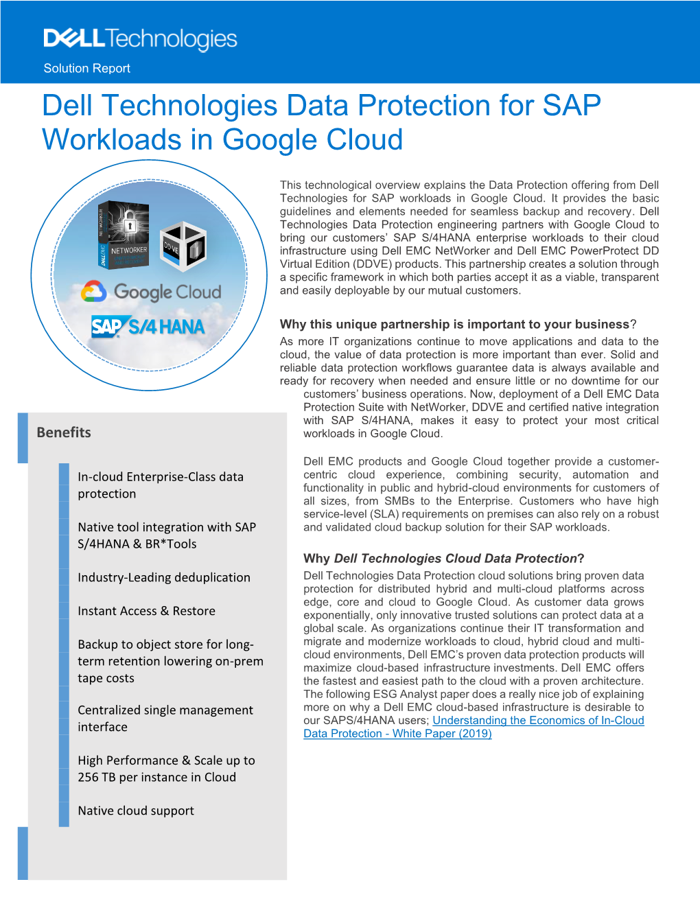 Data Protection for SAP in Google Cloud