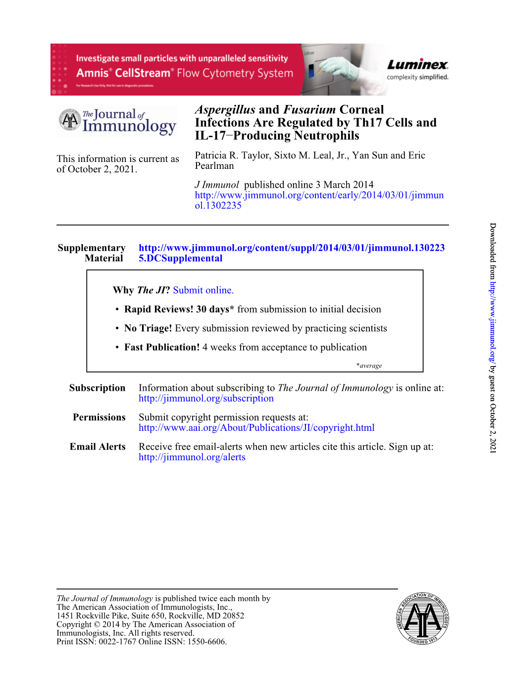 IL-17 Infections Are Regulated by Th17