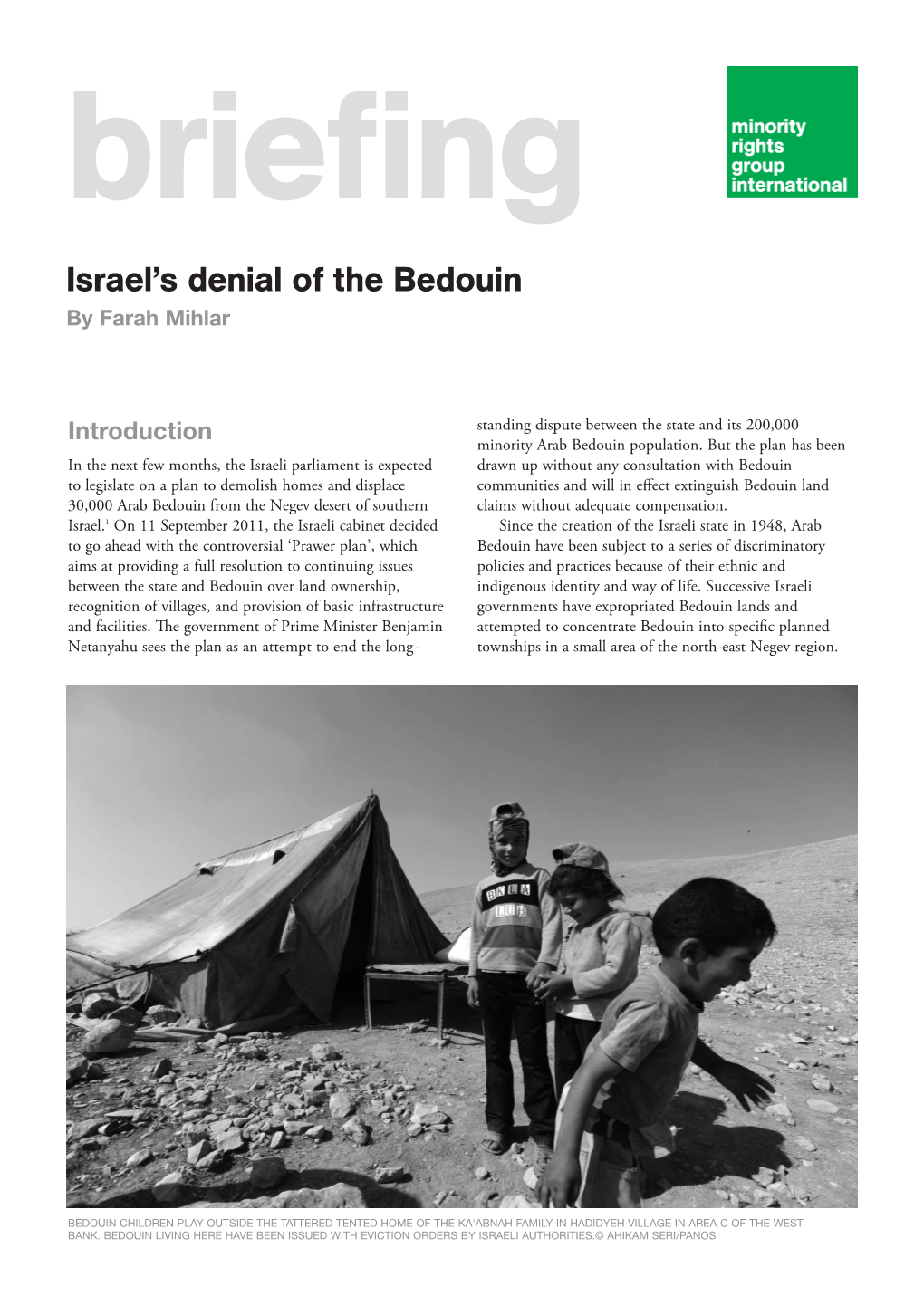 Israel's Denial of the Bedouin