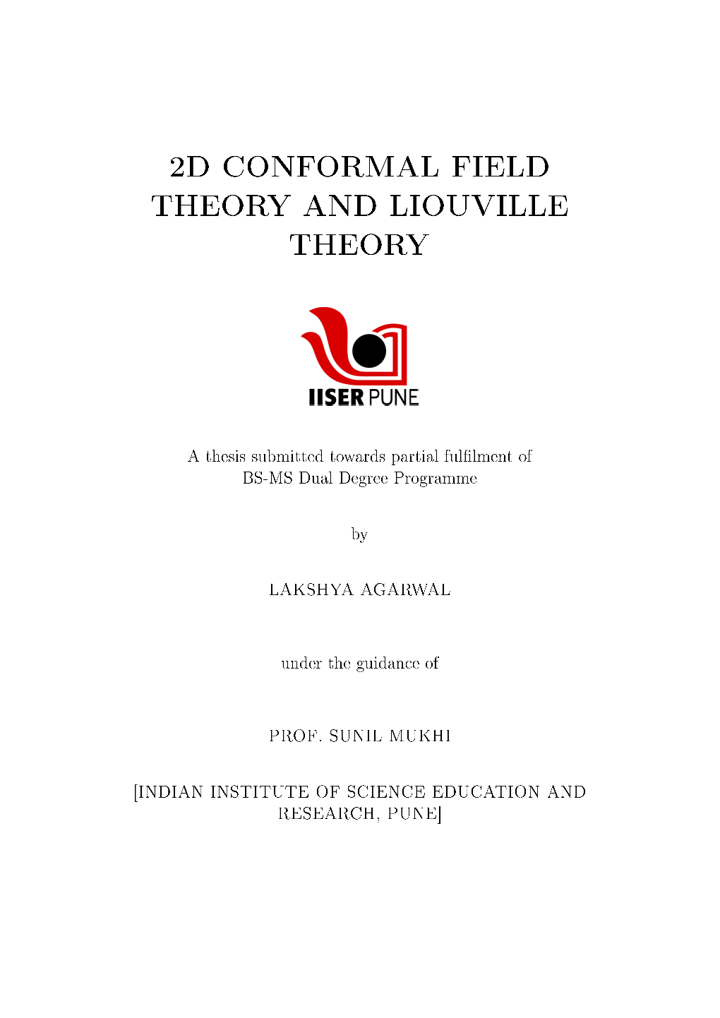 2D Conformal Field Theory and Liouville Theory