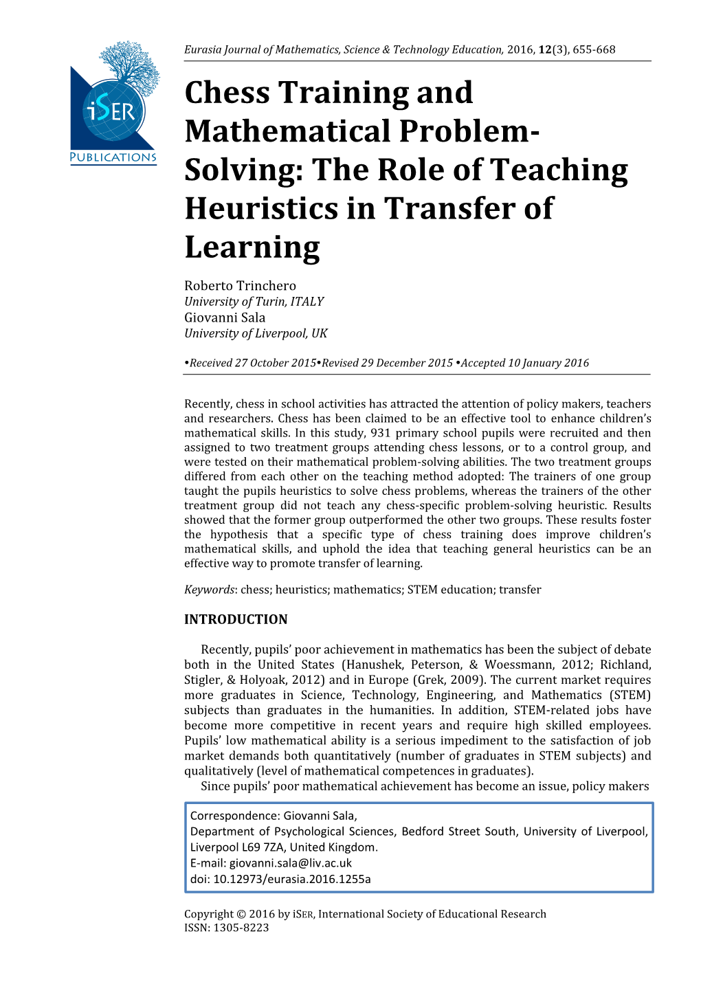 Solving: the Role of Teaching Heuristics in Transfer of Learning