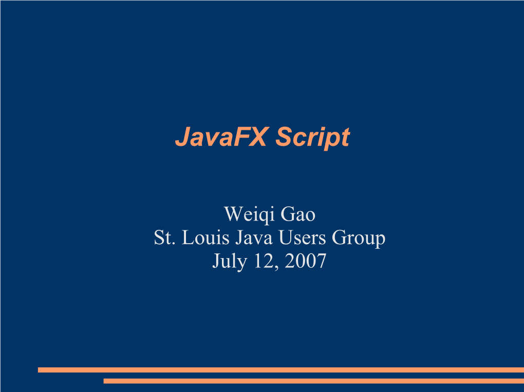 Javafx Script