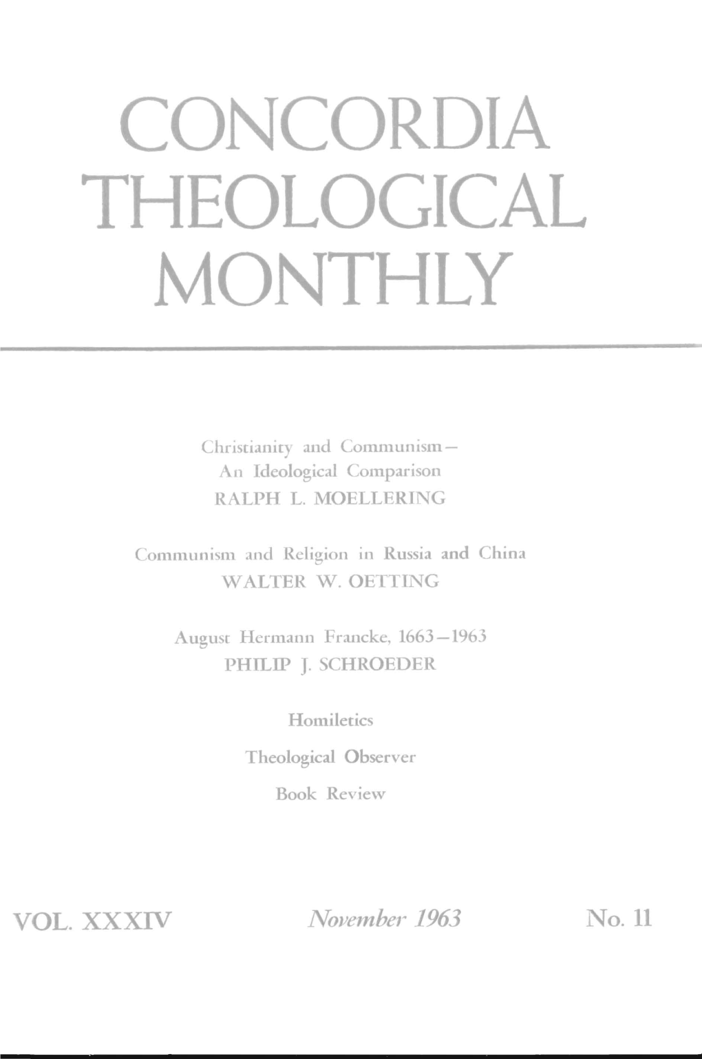 Concordia Theological Monthly