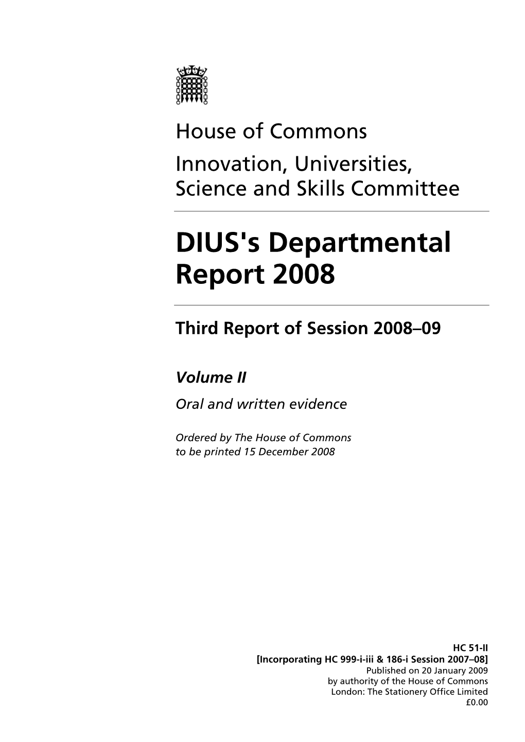 DIUS's Departmental Report 2008