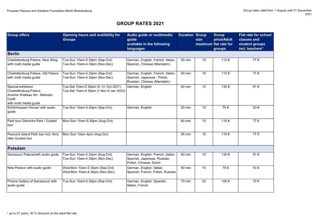 SPSG | Group Flat Rates 2021 (PDF)