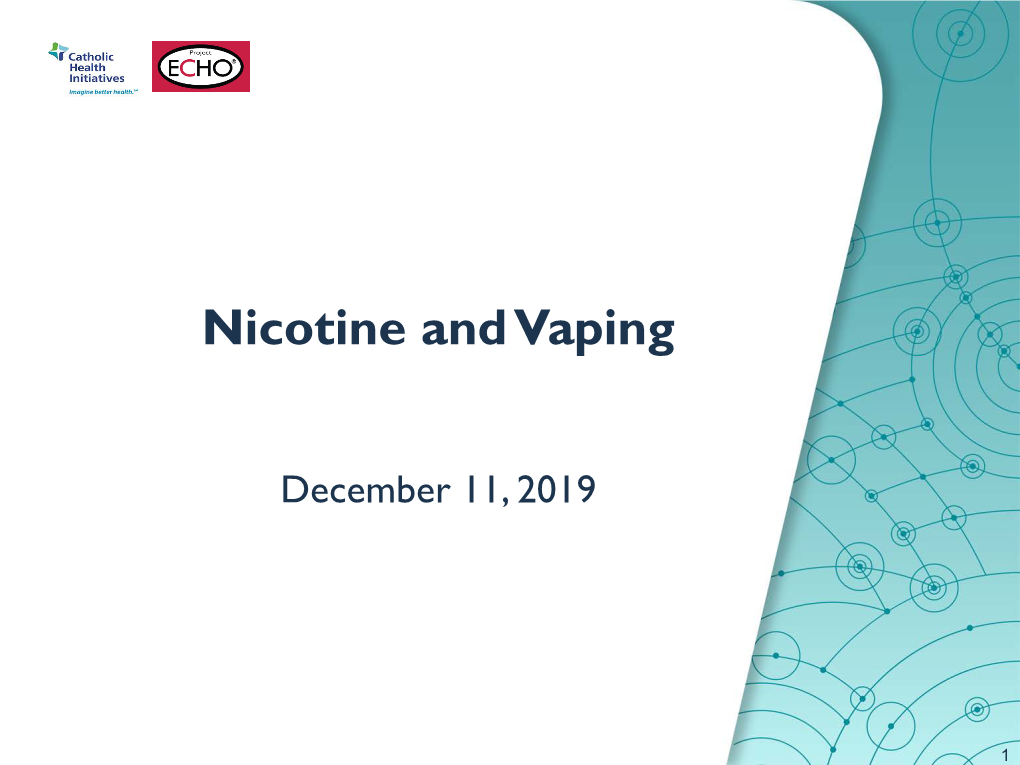 Nicotine and Vaping