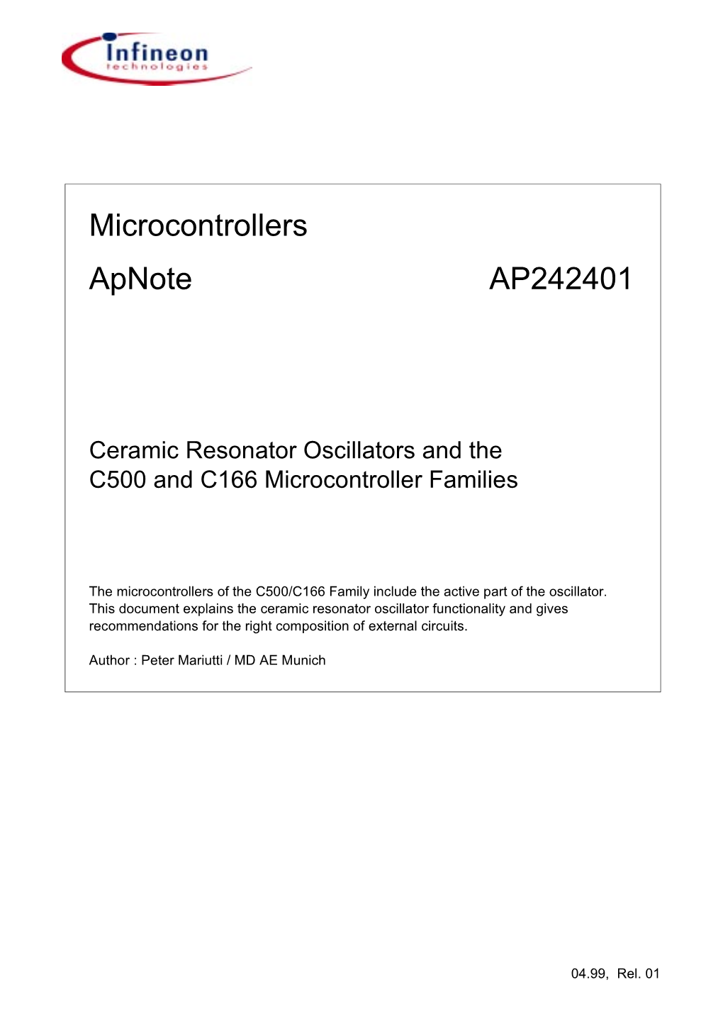 Microcontrollers Apnote AP242401