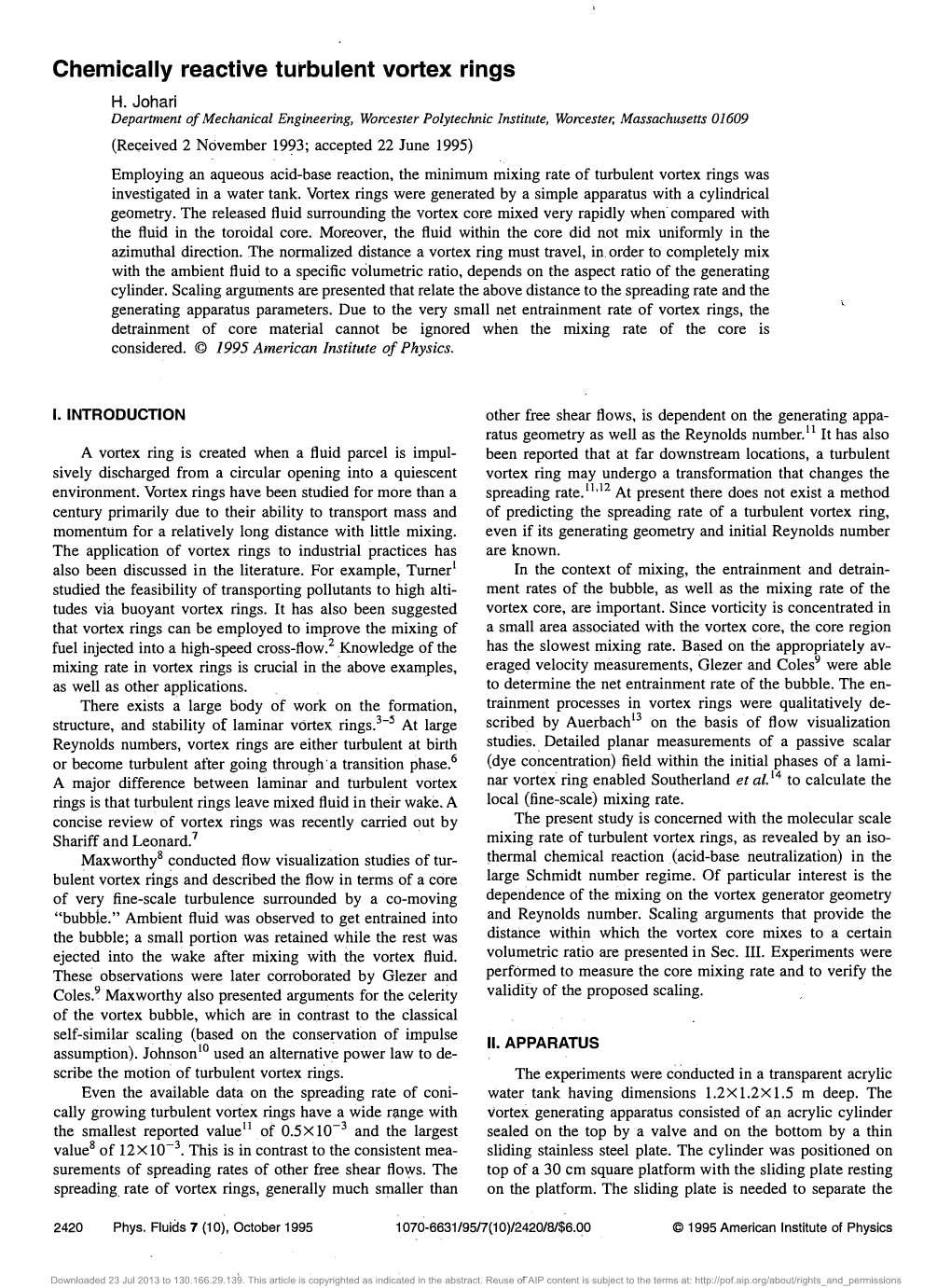 Chemically Reactive Turbulent Vortex Rings H